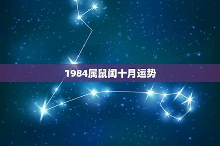 1984年属鼠10月出生的份运势