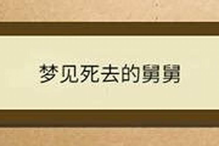 梦见去死的舅舅还活着我们还去舅舅家坐客