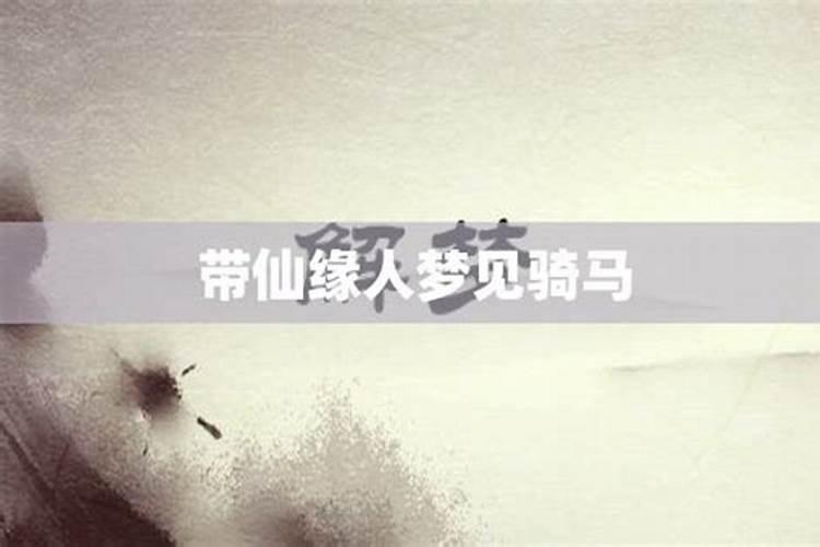 带仙缘的人梦到马是什么意思