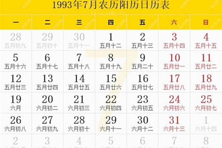 1993年阴历7月26生今年运势