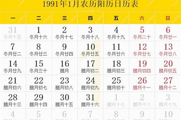 1991年阴历三月十五阳历是多少