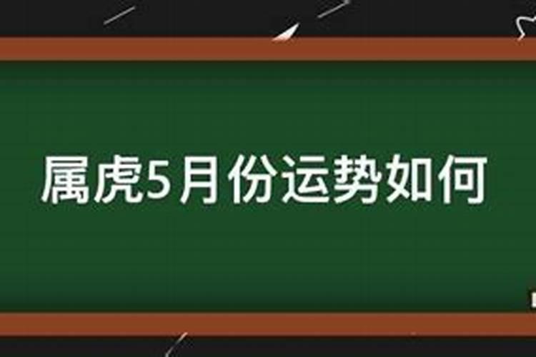 虎人5月运势如何