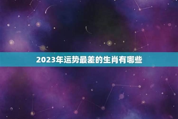 2023年运势差的生肖