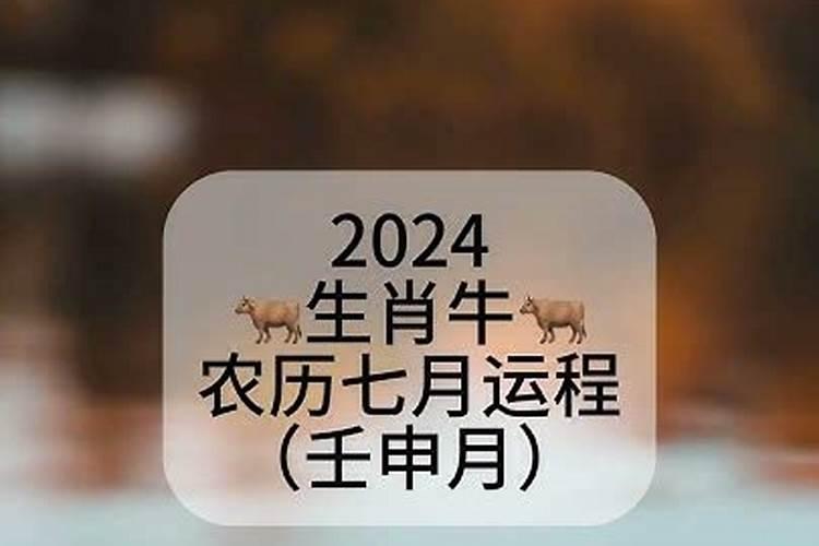 属牛今年农历7月份运势