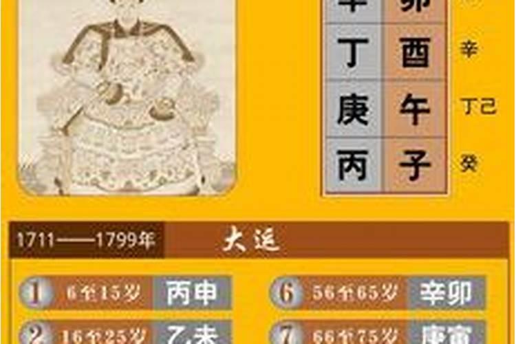 乾隆四柱八字分析