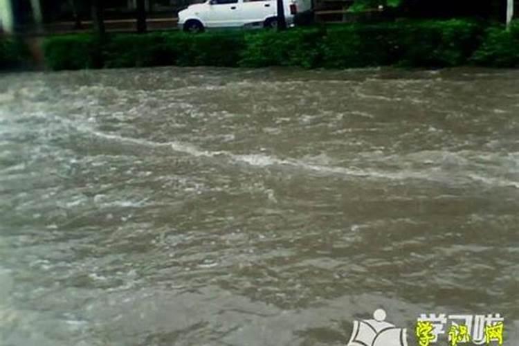 梦见下大雨自己掉水中好不好