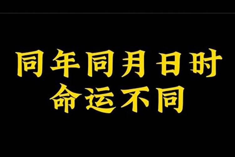 同年同月同日生的人八字一样命运一样吗