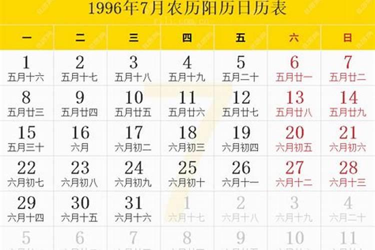 1996年七月十五日农历是什么星座