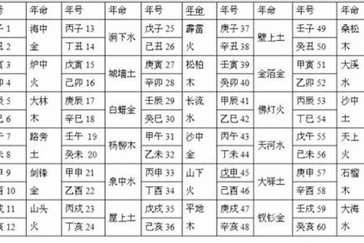 八字排盘纳音怎么解释