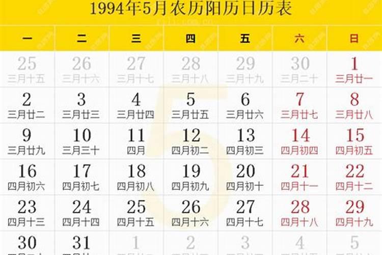 94年农历5月份属什么星座