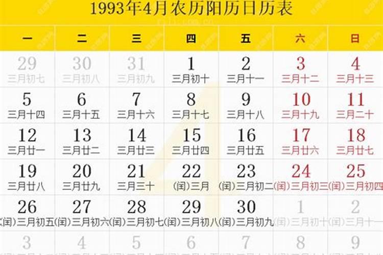 1993年4月29日五行属什么