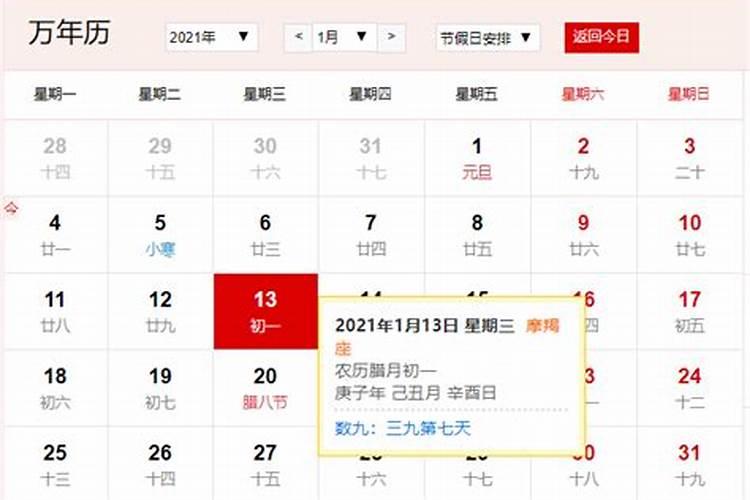 2021腊月初一黄历