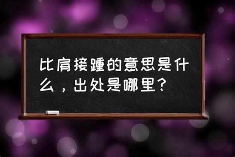 比肩接踵是什么意思是什么生肖