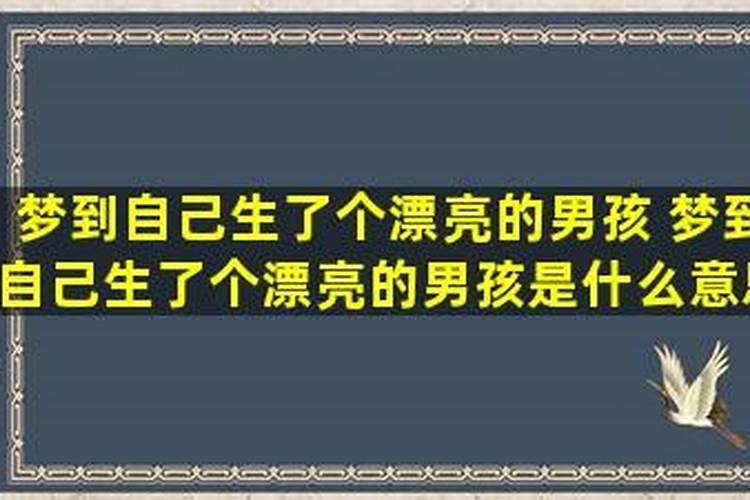 梦见漂亮男孩是什么意思