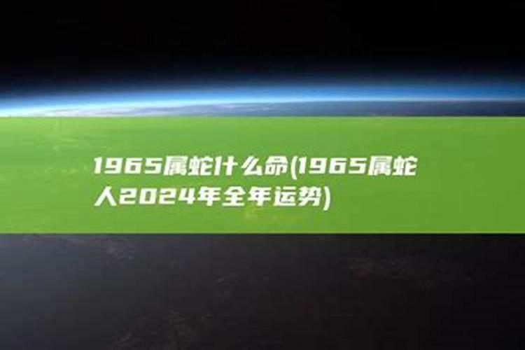 1965出生的属蛇人命运