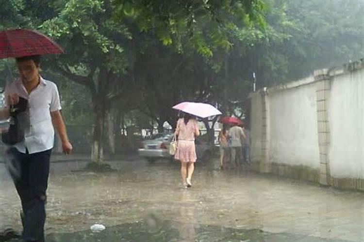 梦到下大雨到处都是水