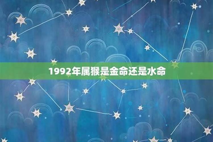 1992年属猴到底是水命还是金命