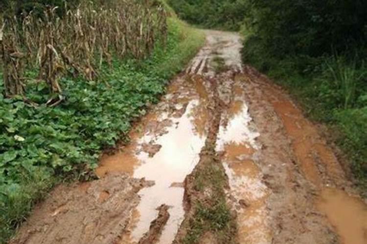 梦见道路都是水坑路难走