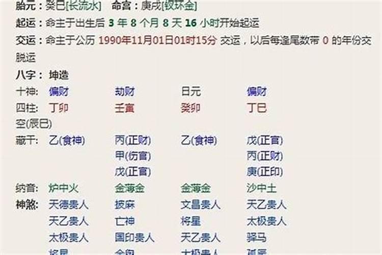 八字排盘中坤造三排怎么看