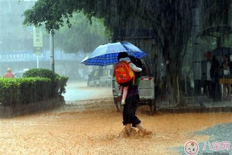 梦到去看小孩下大雨