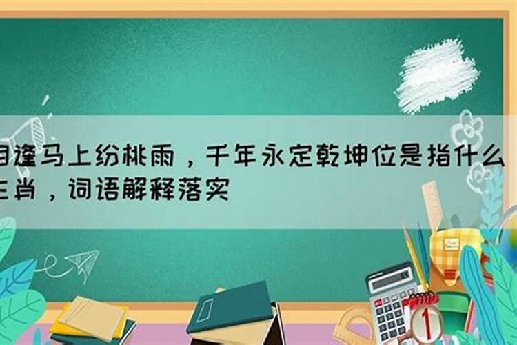 相逢马上纷桃雨千年永定乾坤位是什么生肖