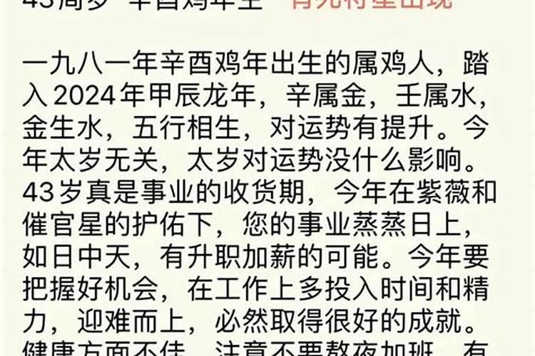 1981年属鸡的2024年运势运程