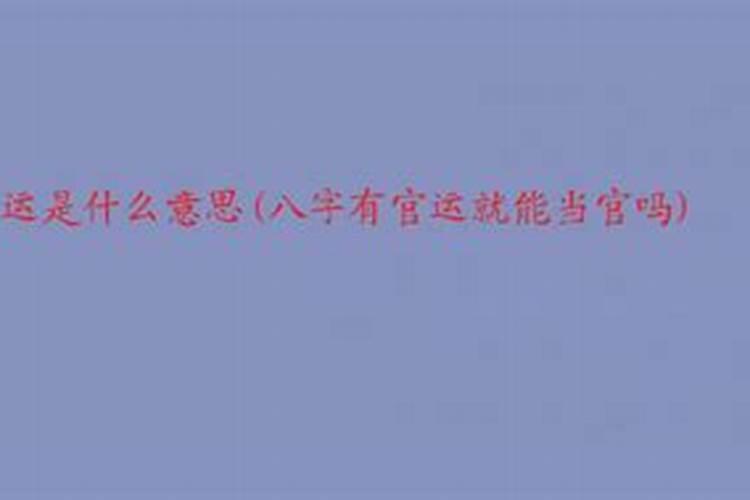 八字有官大运又走官会怎样