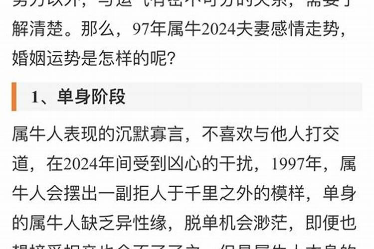 1997年今年运势如何